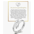 To My Granddaughter hug ring on its keepsake card